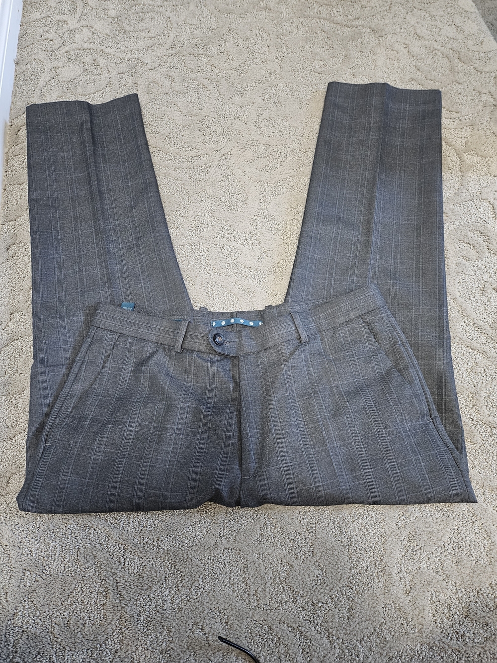 Perry Ellis Charcoal Pinstripe Suit Pants Size 33×30 In.